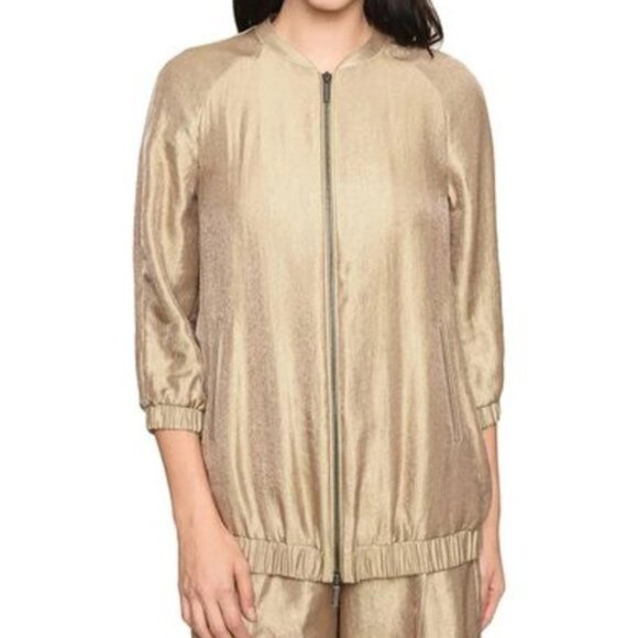Armani Exchange Gold‎ BomberJacket 3/4 Sleeve Size XS - Picture 1 of 16